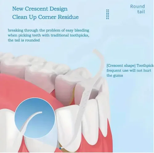 Vista 3 de Palillos de hilo dental profesional limpio - Bolsa de 300