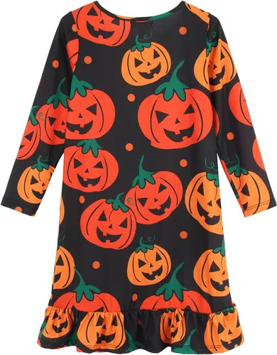 Vista 2 de JESKIDS Camisones de manga larga con estampado de dinosaurio para niñas