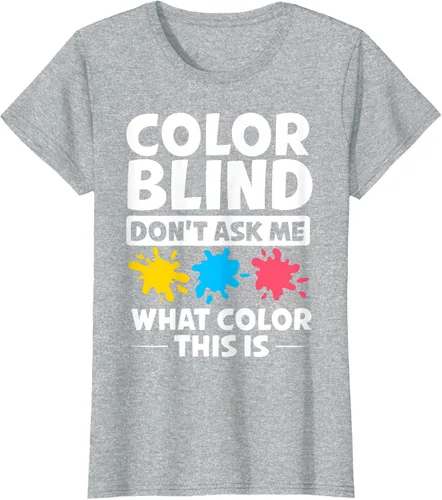 Vista 18 de Color Blind Camiseta Test Funny Glasses Visions, Negro