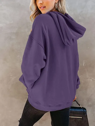 Vista 2 de Orchidays Sudaderas casuales con bolsillo para mujer, manga larga, con cordón