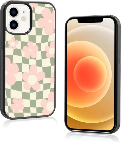 Vista 22 de Funda de teléfono con soporte a cuadros negros con diseño de patrón antideslizante, marco de gel de sílice suave para iPhone 7/8