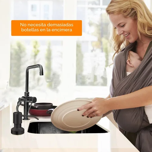 Vista 8 de Dispensador de jabón para fregadero de cocina, dispensador de jabón integrado para fregadero de encimera con kit de tubo de extensión de 47