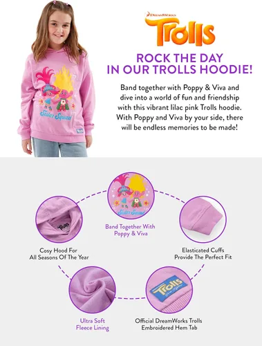 Vista 7 de DREAMWORKS TROLLS Sudadera con capucha para niñas Sudaderas con capucha para niñas Sudaderas con capucha para niñas