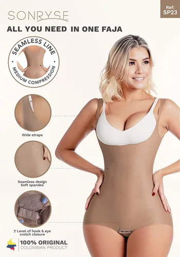 Vista 4 de Sonryse Colombian Tummy Control Fajas Colombianas Reductoras y Moldeadoras Cocoa