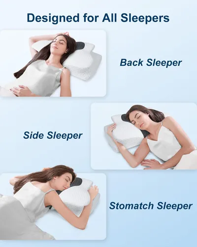 Vista 5 de HOMCA Almohada cervical para aliviar el dolor, almohada de espuma