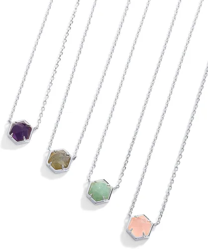 Vista 3 de PAVOI Collar con colgante de piedras preciosas chapado en oro de 14 quilates Delicados collares de cadena para mujer Colgantes de amatista