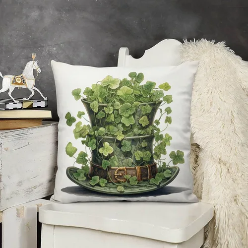 Vista 11 de Funda de cojín de terciopelo verde con diseño de trébol de granja, fundas decorativas para sala de estar, fundas de almohada cuadradas decorativas