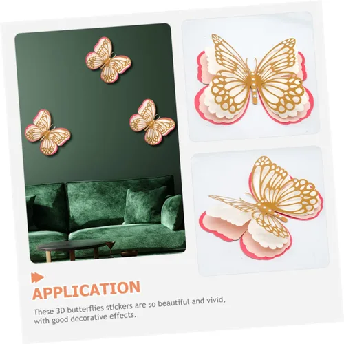 Vista 2 de DOITOOL 5 calcomanías de pared de mariposa, calcomanías de hadas, decoración de ceremonia de boda, calcomanías de computadora para laptop, mariposas