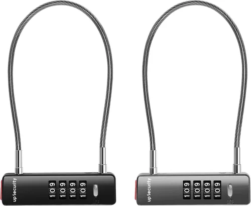 Vista 17 de Candado de cable con código, cerradura de combinación de 4 dígitos para puerta de valla al aire libre, equipaje de viaje, candado combinado