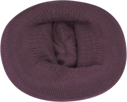 Vista 63 de C-US - Gorro de punto cálido para mujer, con visera de ganchillo con acento de flores