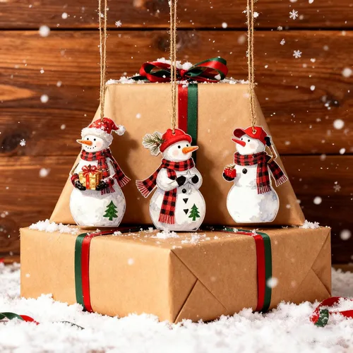 Vista 7 de Decoración navideña, centro de mesa, decoración de muñeco de nieve para el hogar, casa de campo, muñeco de nieve, 3 piezas, letreros de madera