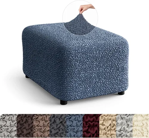Vista 9 de PAULATO BY GA.I.CO. Funda otomana – Funda para taburete – Funda de puf – Funda de tela de poliéster suave – 1 pieza de forma elástica y elegante