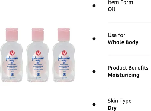 Vista 3 de Johnson's Baby Aceite de masaje, 1.7 fl oz / 1.7 fl oz - Paquete de 3