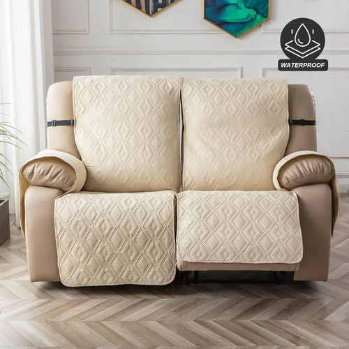 Vista 7 de Genina - Funda impermeable para sillón reclinable de dos plazas, funda antideslizante para sofá, funda para sofá reclinable de 2 plazas, funda