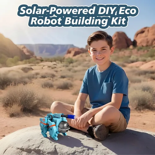 Vista 4 de STEM Education - Juguetes de robots solares para niños de 8 años en adelante, kit de ciencia de bricolaje 6 en 1, juguetes espaciales, 120 piezas
