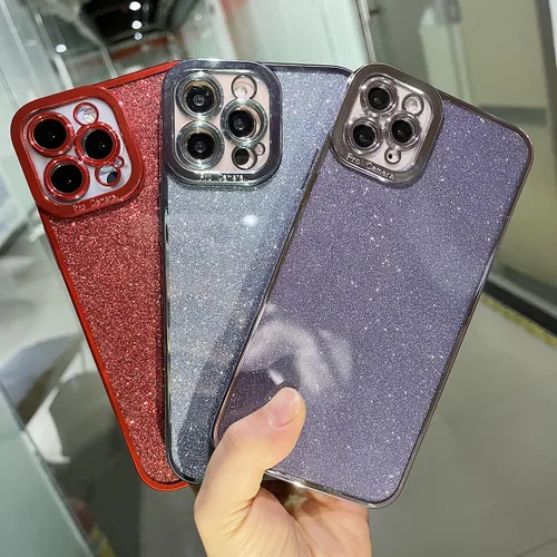 Vista 17 de Funda compatible con iPhone 11 Pro con purpurina, de lujo, linda, flexible, cubierta chapada, protección de cámara, a prueba de golpes, funda