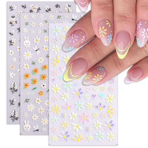 Vista 8 de TailaiMei 12 hojas de calcomanías adhesivas de arte de uñas para el día de San Valentín, tiras completas con 2 limas de uñas para calcomanías