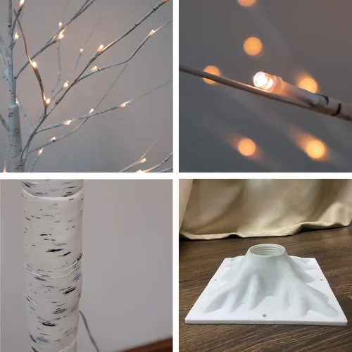 Vista 4 de FUCHSUN - Árbol de abedul con 128 luces LED de 6 pies, luces artificiales para árbol de abedul