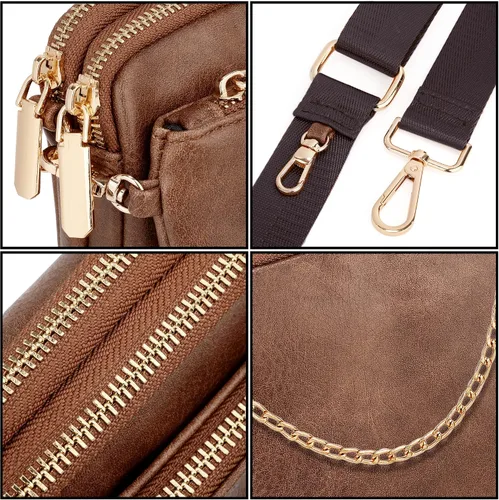 Vista 3 de UTO Small Crossbody Bags for Women 3 in 1 Trendy Belt Purse Fashion Designer Mini Cute Sling Fanny Chest Pack