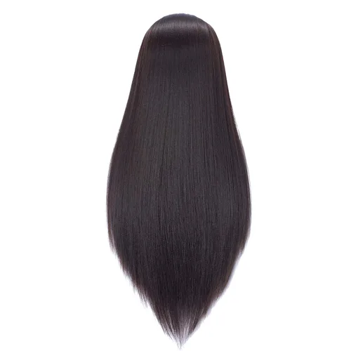 Vista 5 de Cabeza de maniquí 26-28" Cabeza de maniqui de fibra sintética Yaki para peluquería, modelo de entrenamiento de cosmetología, cabeza de muñeca