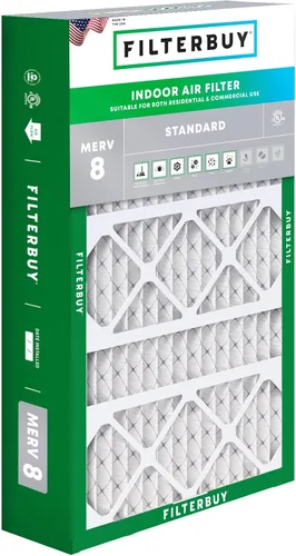 Vista 19 de Filterbuy Filtro de aire 10x17x2 MERV 8 Essential Dust & Allergy Defense (paquete de 1), filtros exteriores plisados electrostáticos para sistema