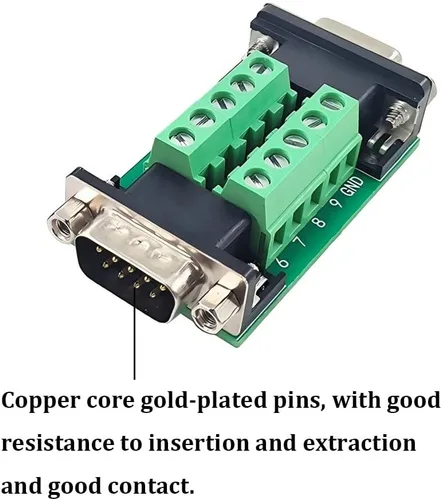 Vista 5 de 2PCS RS232 DB9 conector hembra y macho en una placa de ruptura