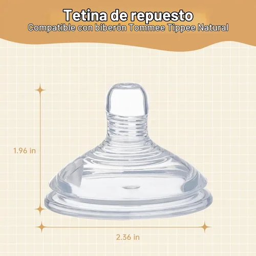 Vista 6 de Paquete de 4 pezones de biberón compatibles con biberón natural, pezones de silicona suave de repuesto, similares a los pechos con válvula