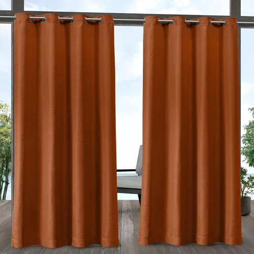 Vista 12 de Exclusive Home Aztec - Par de paneles de cortinas para interiores y exteriores con ojales, 54x96 pulgadas, Azure