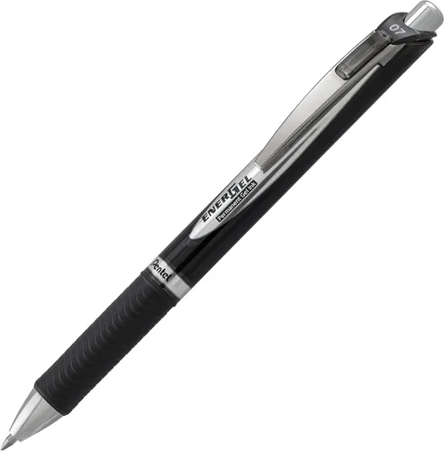 Vista 2 de Pentel EnerGel PRO - Bolígrafo de gel permanente, (0.028 in), línea media, archivador y resistente al agua, tinta negra, paquete de 2