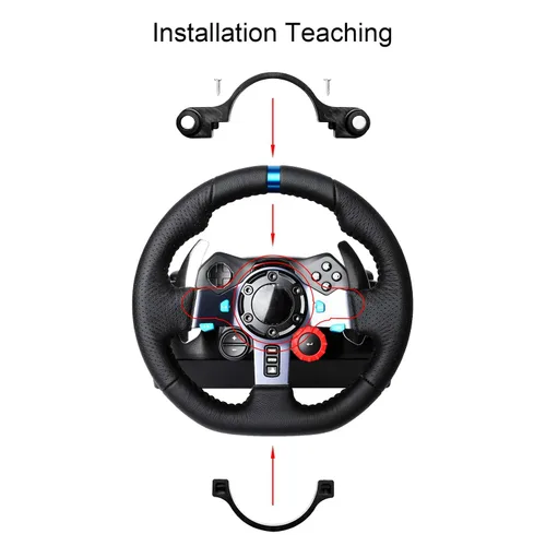 Vista 5 de LICHIFIT Magnetic Suction Shift Gear Paddle Modification Kit for Logitech G29 Steering Wheel Accessories