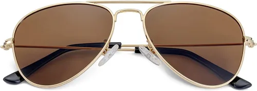 Vista 12 de Gafas de sol polarizadas de aviador para niñas y niños A1 dorado/gris
