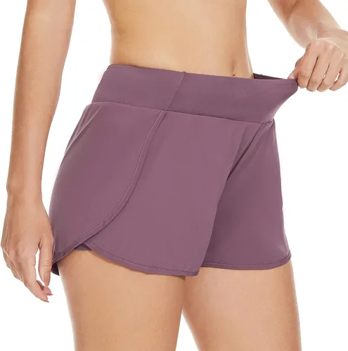 Vista 3 de Zando Pantalones cortos atléticos de cintura alta para pantalones cortos casuales de verano con bolsillos para mujer, pantalones cortos de correr