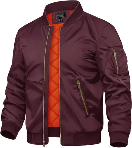 Vista 21 de TACVASEN - Chaquetas de hombre. Chaqueta bomber de otoño e invierno, acolchada, con cremallera completa, cálida, de estilo casual