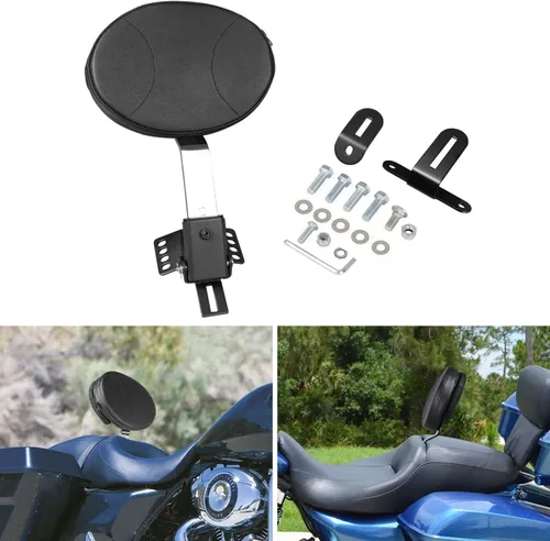 Vista 8 de Respaldo de conductor ajustable enchufable para motos AUFER, compatible con modelos Touring 1997-2024 Road King, Street Glide, Road Glide, Electra