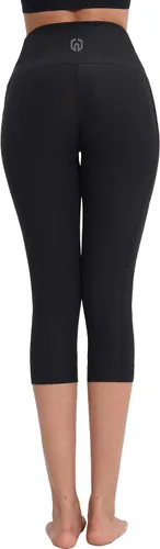 Vista 5 de NELEUS - Pantalones de yoga para mujer, con control de barriga, cintura alta, para correr, estilo capri