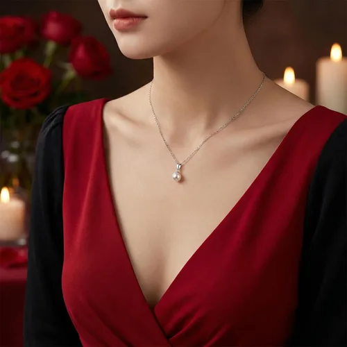Vista 5 de Collares de perlas de oro de 14 quilates para mujer con colgante de oro de 18 quilates (perla cultivada de agua dulce), regalo de oro real