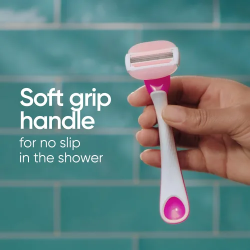Vista 5 de Gillette Venus ComfortGlide - Maquinillas de afeitar desechables para mujer, 2 unidades, con barras de humedad perfumadas de té blanco para un