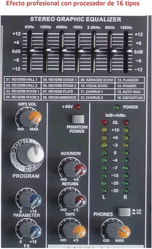 Vista 5 de GTD Audio - Amplificador de potencia mezclador profesional de 10 canales