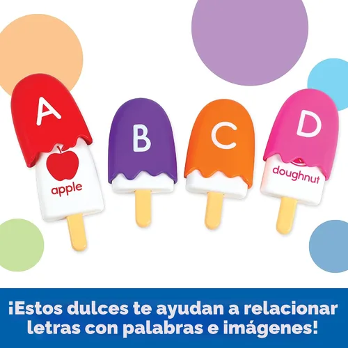 Vista 2 de Learning Resources Mini ABC Pops - Juguetes del alfabeto, rompecabezas ABC, juegos de fonética para niños pequeños, juguetes de motricidad fina