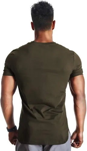 Vista 4 de BVSN - Camiseta para hombre, diseño de musculación, fitness, manga corta, para entrenamiento