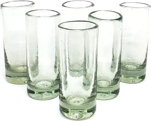 Vista 15 de Clear Blown - Juego de 6 vasos de 10 onzas, cristalería mexicana hecha a mano, vidrio reciclado, sin plomo ni toxinas (mezclador)