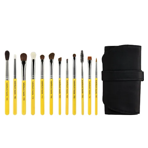 Vista 10 de Bdellium Tools Studio Mineral - Juego de brochas con bolsa enrollable, 10 piezas, diseñado para usar con maquillaje mineral (amarillo, 1 unidad)
