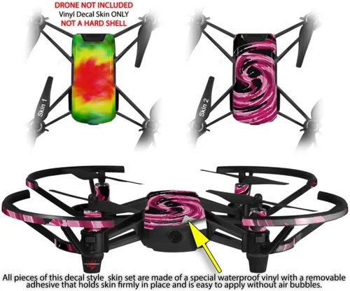 Vista 2 de Skin Decal Wrap 2 Pack para DJI Ryze Tello Drone Tie Dye Drone No Incluido