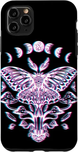 Vista 12 de Funda Glitch para iPhone 15 Glitch Lunar Moth Fases Cristales Setas