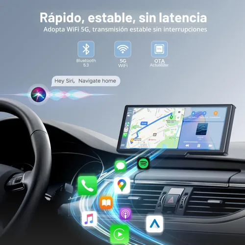 Vista 4 de Topexplore Pantalla Carplay de 9.26 pulgadas con cámara de tablero de 2.5K y cámara de respaldo 1080P