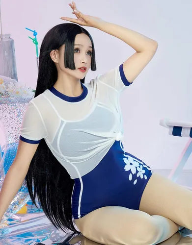 Vista 3 de haikyuu Traje de baño de una pieza de anime para mujer, traje de baño con control de abdomen, overol