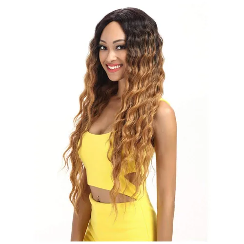Vista 15 de Joedir - Peluca de 30 pulgadas de largo con encaje frontal, cabello ondulado profundo, parte superior, cabello natural superior con abuelitos