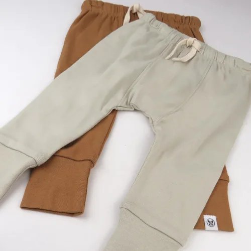 Vista 2 de HonestBaby Honest Pants - Pantalones deportivos de meter 100% algodón orgánico para bebés y niños pequeños, niños, niñas, unisex, paquete de 2
