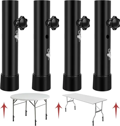 Vista 13 de (PAQUETE DE 4) Extensores de Patas de Mesa Plegables, Elevadores de Patas de Mesa Plegables de Acero Altamente Duraderos, Extensiones de Patas