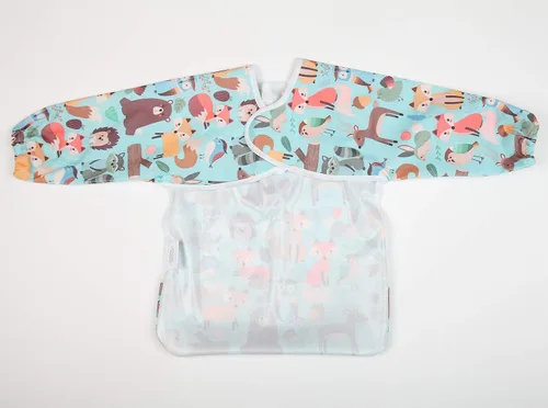 Vista 3 de Babero Camisa de manga larga con bolsillo para bebés de 1 a 3 años (Animal Forest)